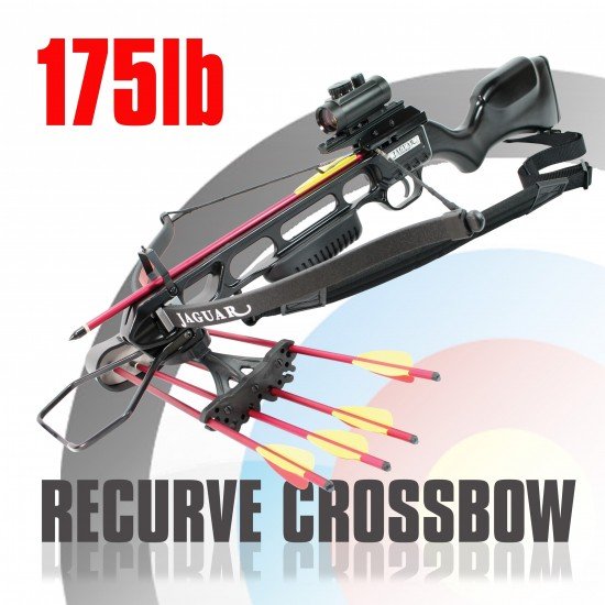 175lb Jaguar Crossbow Rifle Black Kit with Red Dot Sight
